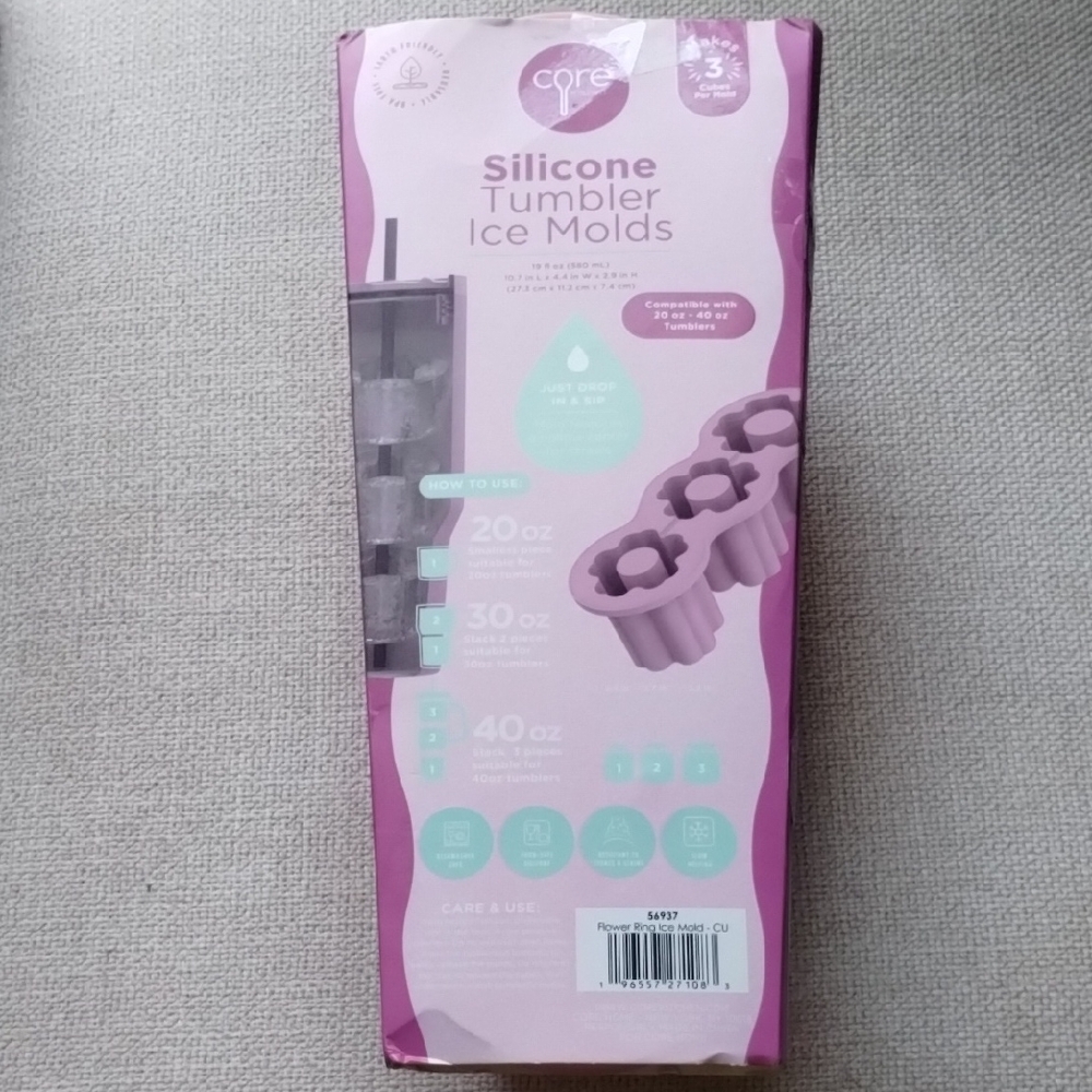 Core Kitchen Silicone Tumbler Ice Molds in Purple